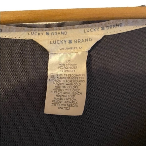 Lucky Brand Gray Tank with Leopard Accent Size Large - Picture 4 of 4